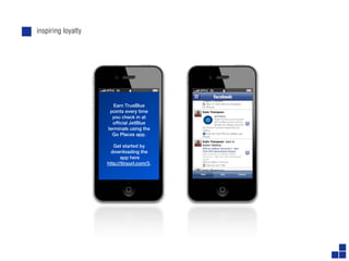 inspiring loyalty




                       Earn TrueBlue
                     points every time
                      you check in at
                      of cial JetBlue
                    terminals using the
                      Go Places app.

                       Get started by
                      downloading the
                           app here
                    http://tinyurl.com/3.
 