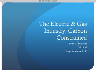 The Electric & Gas
Industry: Carbon
Constrained
Todd A. Snitchler
Principal
Vorys Advisors, LLC
 