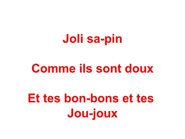 Mon Beau Sapin Paroles Francais à Imprimer