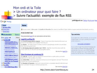 Mon ordi et la Toile  >  Un ordinateur pour quoi faire ?  >  Suivre l’actualité: exemple de flux RSS 