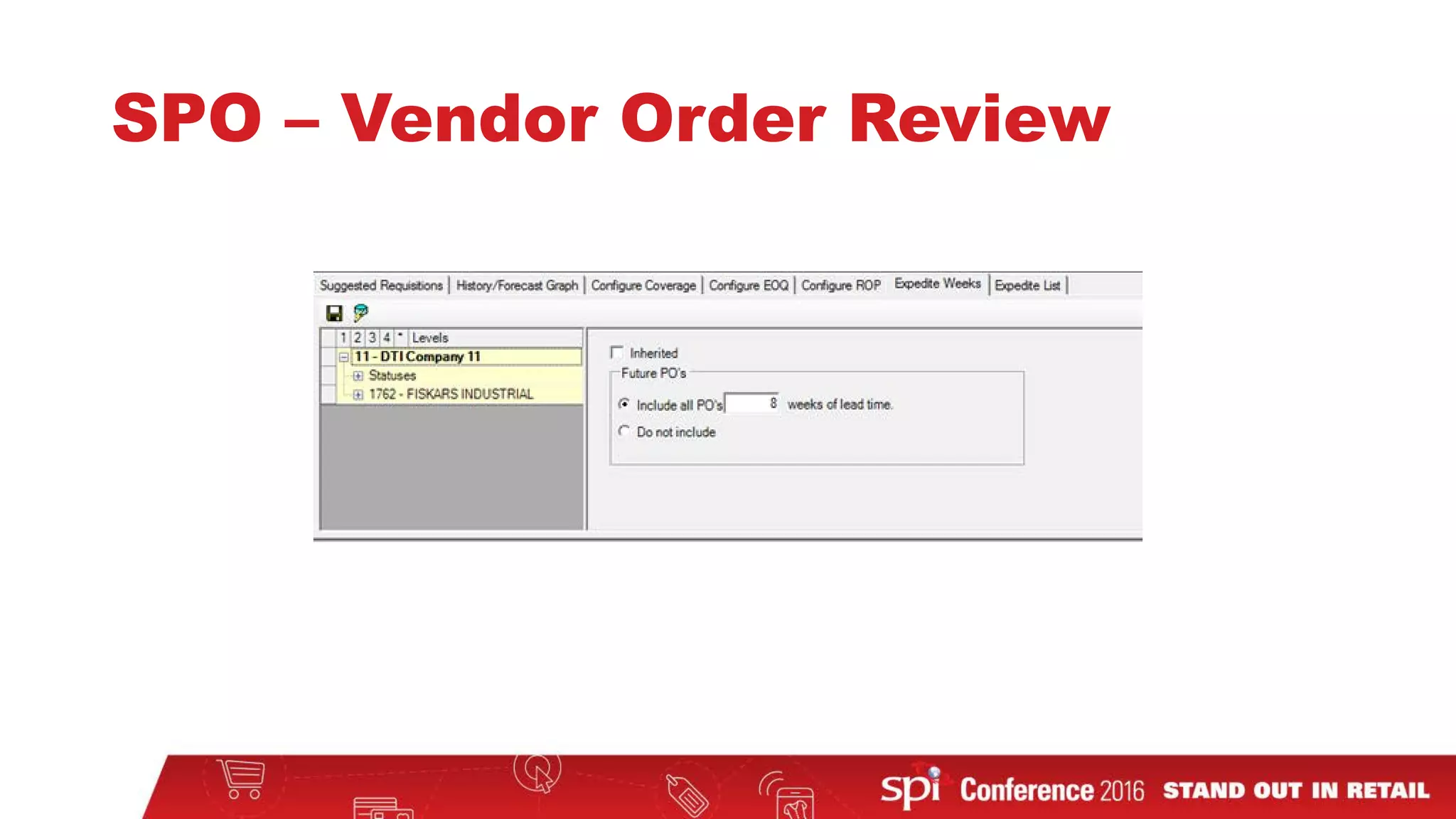 SPO – Vendor Order Review
 