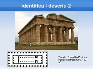 Identifica i descriu 2 
Temple d'Hera II o Posidó a 
Posidònia (Paestrum). 450 
aC. 
 