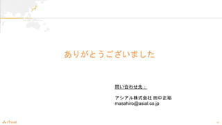 31
꤬Ȥޤ
Ϥ碌ȣ
ʽ ԣ
masahiro@asial.co.jp
 