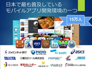 日本で最も普及している
モバイルアプリ開発環境の一つ
15万人
 