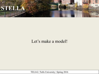 STELLA
TELI-G | Tufts University | 1-17-2015
Let’s make a model!
TELI-G | Tufts University | Spring 2016
 