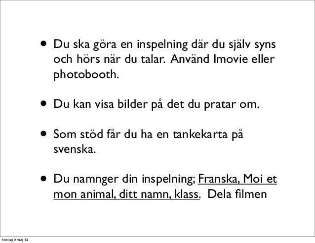 Mon animal et moi instruktioner till franska åk 6