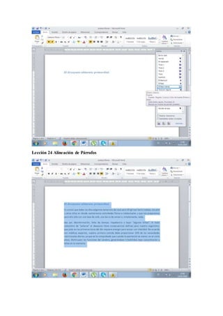Lección 24 Alineación de Párrafos
 