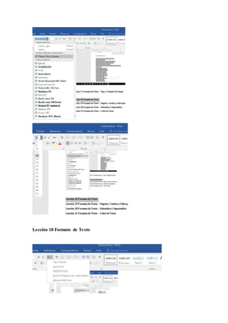 Lección 18 Formato de Texto
 