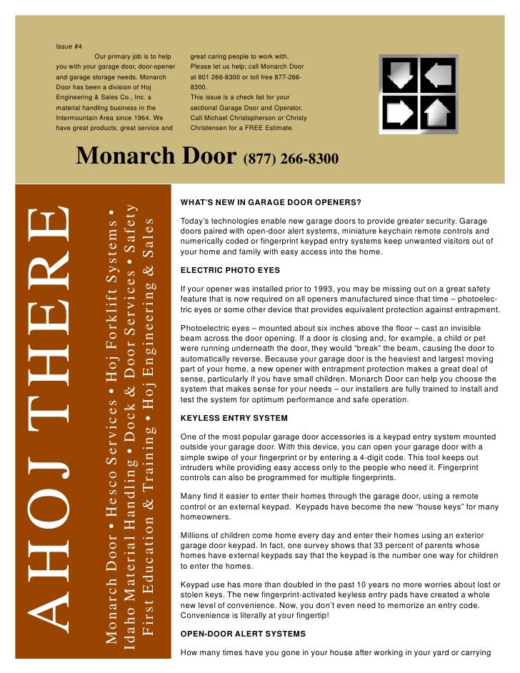 Monarch Door Newsletter Issue 4