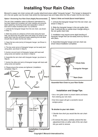 Monarch rain chains copper lilly-rain-chain-installation-instructions