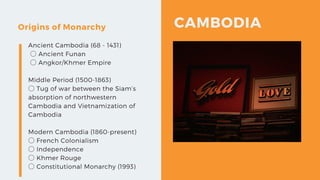 Combodian First Ruler Monarchy - asean comparative politics | PDF