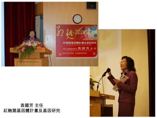 袁國芳 主任 紅麴菌基因體計畫及基因研究 