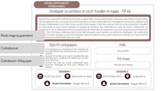 Post-regroupement
Cohésion d’équipe
Collaborer
 