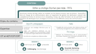 Enjeu du contenu
OT et ADT/CDT/CRT
Expertise
 