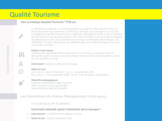 Qualité	Tourisme
 