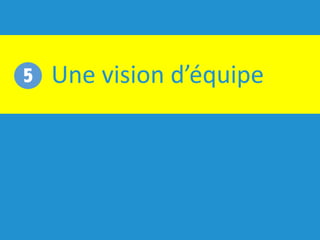 Une	vision	d’équipe5
 