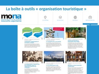 La boîte à outils « organisation touristique »
 