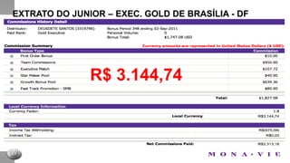 EXTRATO DO JUNIOR – EXEC. GOLD DE BRASÍLIA - DFBRONZE EXECUTIVOR$ 1.377,23