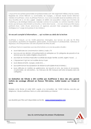 issu du communiqué de presse d’Audipresse
 