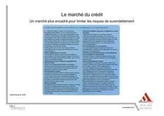 Le marché du crédit
                        Un marché plus encadré pour limiter les risques de surendettement




(Marketing Book 2008)
 