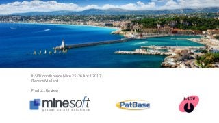 II-SDV conference Nice 23-26 April 2017
Florent Mallard
Product Review
 