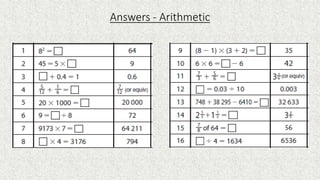 Answers - Arithmetic
 
