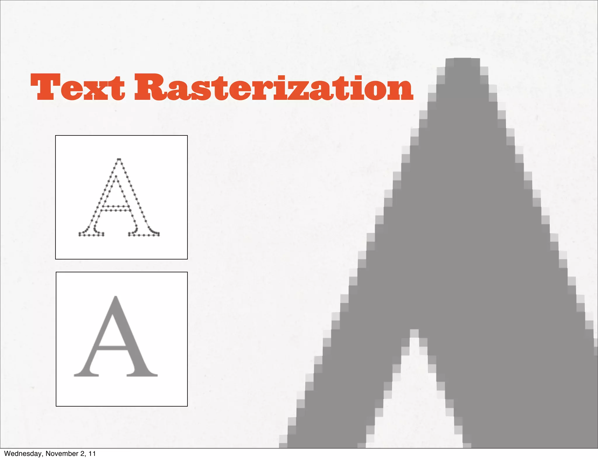 Text Rasterization




Wednesday, November 2, 11
 