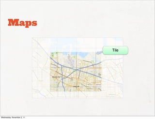Maps

                            Tile




Wednesday, November 2, 11
 