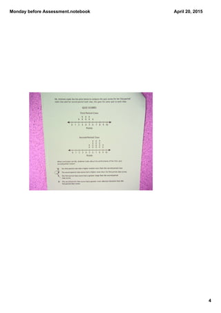 Monday before Assessment.notebook
4
April 20, 2015
 