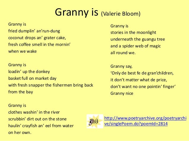 Image result for granny is poem