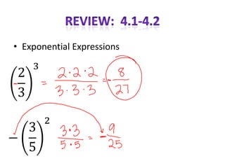 • Exponential Expressions
 