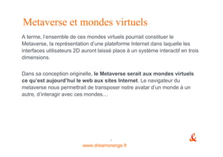 Mondesvirtuels Metaverse  Dreamorange  J Duprat