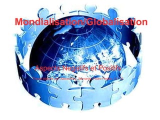Mondialisation/Globalisation Aspects Negatifs et Positifs Travail élaboré par: Alexandre ,  Bernardo, Pedro Freitas, 11.º 21 