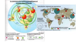 Le commerce de matières énergétiques et
minières dans le monde
 