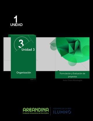 1
UNIDAD
3
Unidad 3
Organización Formulación y Evaluación de
proyectos
Autor: Diana Mondragón
 