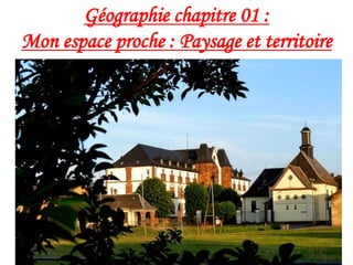 Géographie chapitre 01 :
Mon espace proche : Paysage et territoire
 