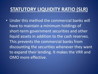 Slr Policy Rbi Monetary policy of rbi | PPTX