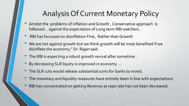 Monetary policy of RBI | PPT