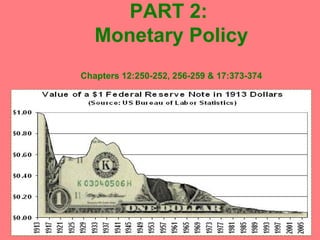 PART 2:  Monetary Policy Chapters 12:250-252, 256-259 & 17:373-374 