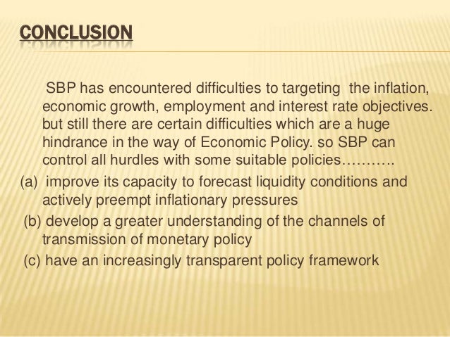 conclusion for monetary policy essay