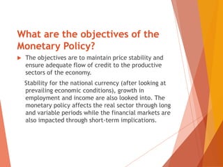 basic presentation on MONETARY POLICY of India | PPT