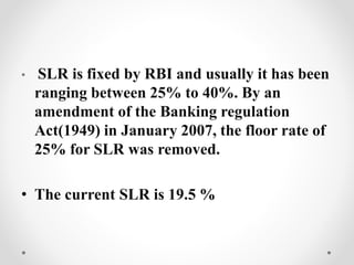Slr Policy Rbi Monetary policy | PPTX