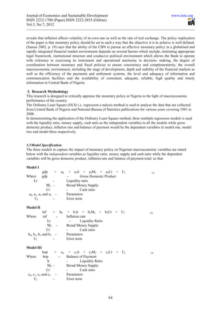 Monetary policy and economic growth of nigeria | PDF