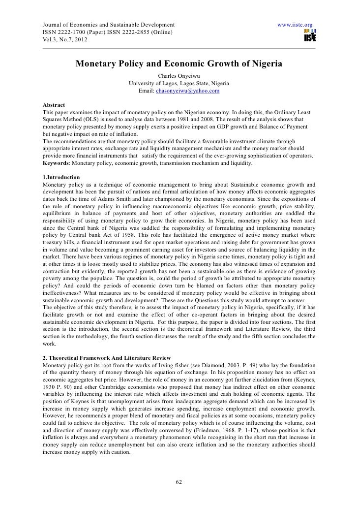 the impact of inflation on economic growth in nigeria Impact of inflation and monetary policy stabilization on economic growth performance in nigeria the effects of inflation on economic growth will be. the impact of inflation on economic growth in nigeria Impact of inflation and monetary policy stabilization on economic growth performance in nigeria the effects of inflation on economic growth will be.