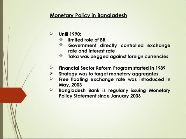 Monetary policy of bangladesh