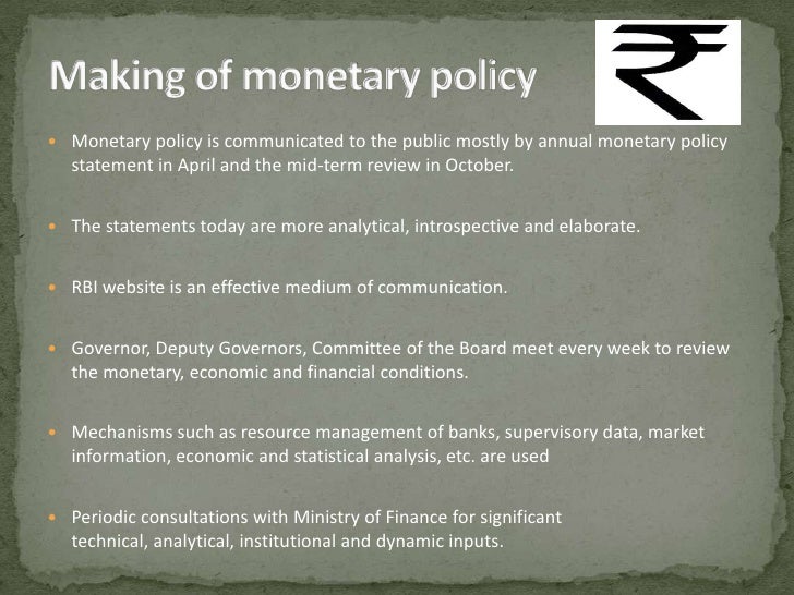 monetary policies in india India’s monetary policy committee decided to raise the benchmark interest rate by 25 basis points at its meeting concluded on wednesday, while retaining a 'neutral' monetary policy stance the committee voted 5-1 to hike the repo rate from 625 percent to 65 percent. monetary policies in india India’s monetary policy committee decided to raise the benchmark interest rate by 25 basis points at its meeting concluded on wednesday, while retaining a 'neutral' monetary policy stance the committee voted 5-1 to hike the repo rate from 625 percent to 65 percent.