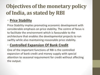 Monetary policy in india | PPTX