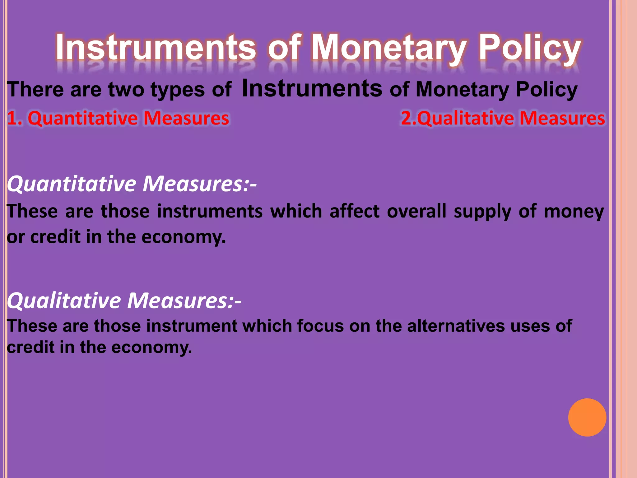 Monetary Policy PPT | PPTX