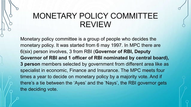Monetary policy review committee role | PPT