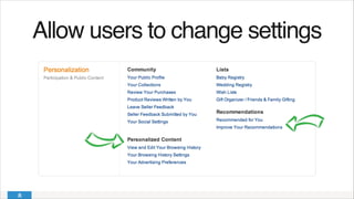 Allow users to change settings!
 